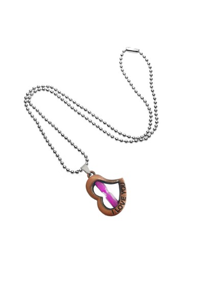 Heart Sand Timer Pendant By Menjewell